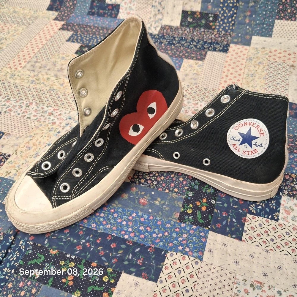 Converse Comme des Garcons Play Chuck Taylor High Top Shoes Mens 6 Womens 8